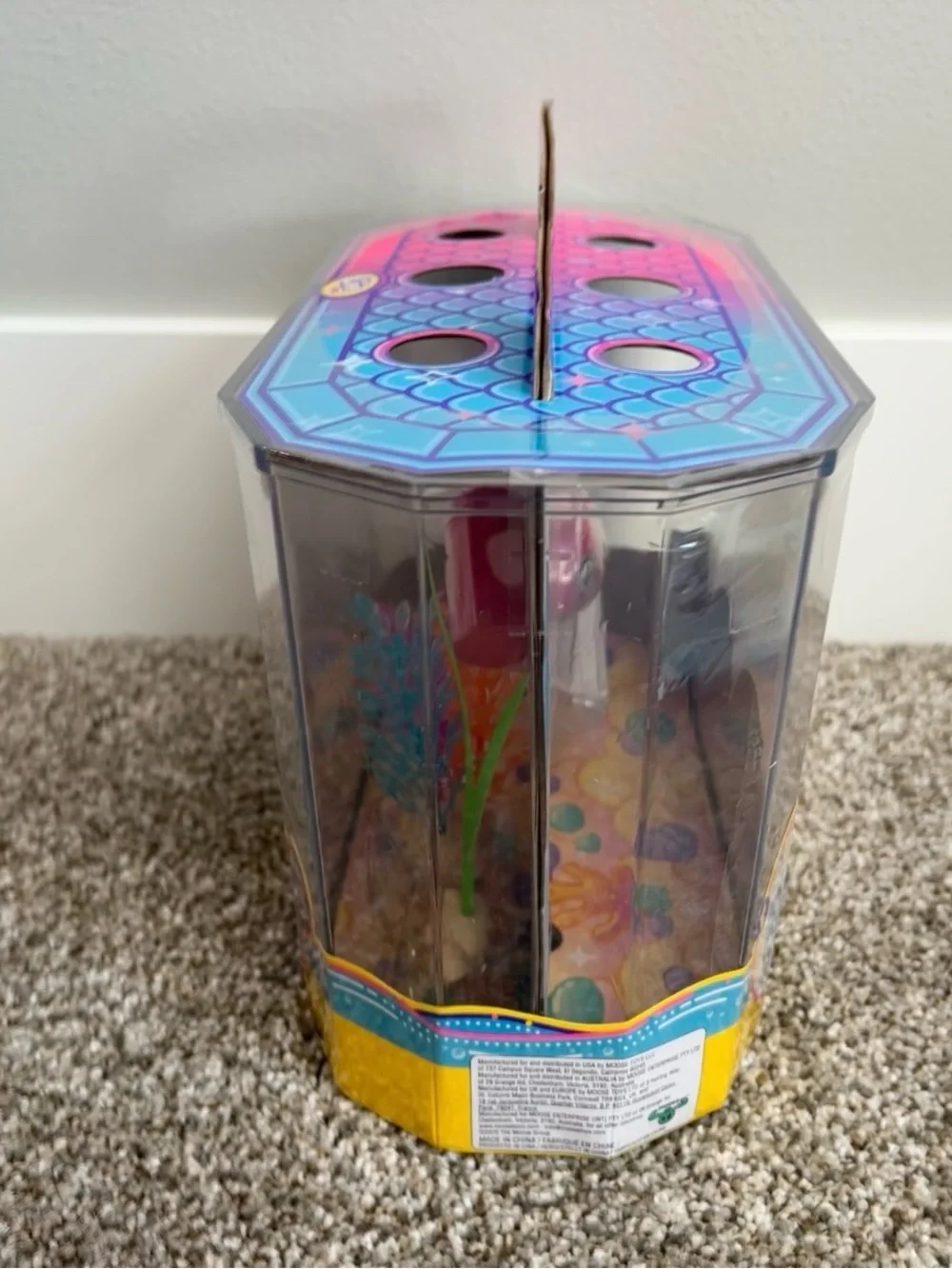 NWT Little Live Pets Lil Dippers Neon Fish with Fish Tank